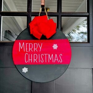 Christmas wooden door decor